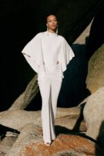MIRO SLINKY JERSEY CAPE DRAPED MAXI DRESS - IVORY - Image 2