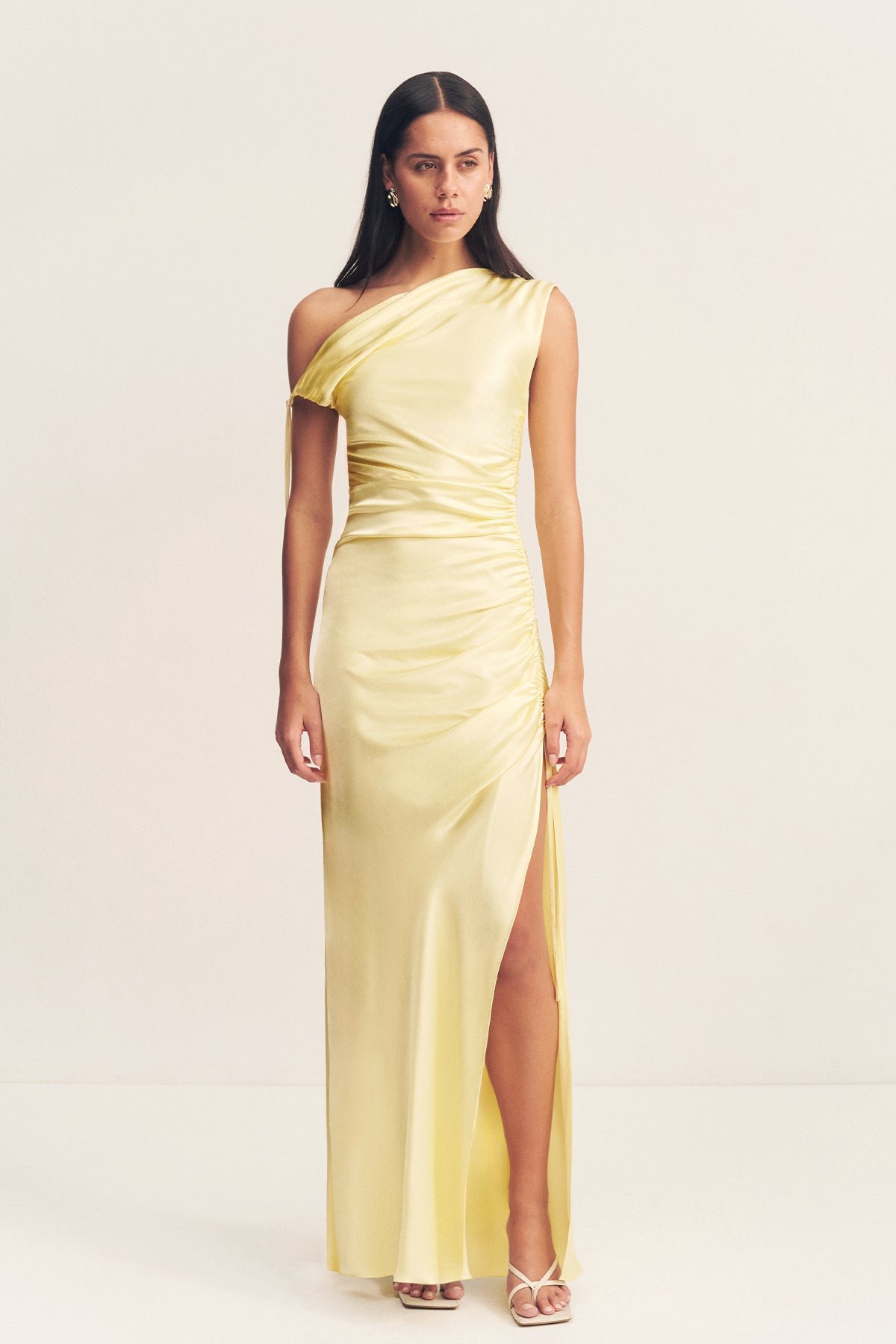 100_La_Lune_Gathered_Maxi_Dress_LEM_6253503_1-1_R LA LUNE GATHERED MAXI DRESS - LEMON - Image 1