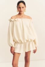 JASPER LINEN BLEND MINI DRESS - RESIN - Image 2