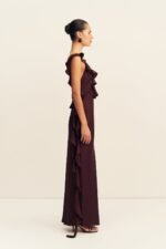 AGNES RUFFLE SLIP BIAS MAXI DRESS - WINE TASTING - Image 5