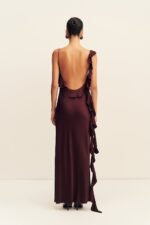 AGNES RUFFLE SLIP BIAS MAXI DRESS - WINE TASTING - Image 6