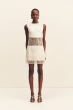 VIVA SEQUIN SPLICED MINI DRESS - IVORY