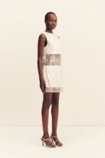 VIVA SEQUIN SPLICED MINI DRESS - IVORY - Image 3