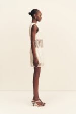 VIVA SEQUIN SPLICED MINI DRESS - IVORY - Image 4