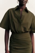 CAMPBELL SHIRT FITTED MINI DRESS - JUNGLE - Image 6