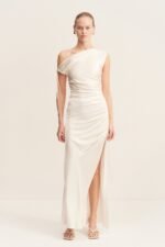 LA LUNE GATHERED MAXI DRESS - WHITE