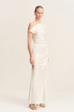 LA LUNE GATHERED MAXI DRESS - WHITE - Image 3
