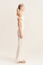 LA LUNE GATHERED MAXI DRESS - WHITE - Image 4