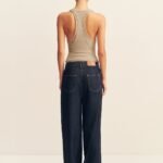 SOL JERSEY DOUBLE LAYERED RACER BACK TANK - TAUPE