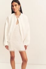 OTIS OVERSIZED BOMBER JACKET - IVORY - Image 2