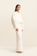 OTIS OVERSIZED BOMBER JACKET - IVORY - Image 3