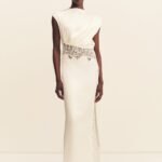 ENIKO LACE GATHERED MAXI DRESS - IVORY