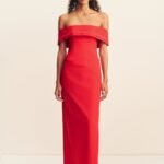 CAMPBELL OFF SHOULDER FITTED MAXI DRESS - GOJI