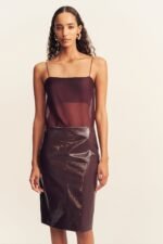 LILOU PATENT MIDI SKIRT - PORT ROYALE - Image 2