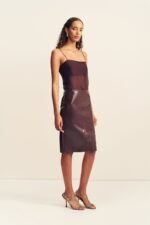 LILOU PATENT MIDI SKIRT - PORT ROYALE - Image 3