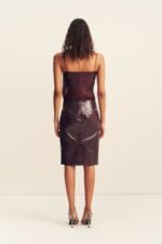 LILOU PATENT MIDI SKIRT - PORT ROYALE - Image 5