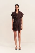 PAULINE SLEEVELESS ROBE - ESPRESSO