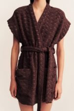 PAULINE SLEEVELESS ROBE - ESPRESSO - Image 6