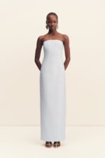 OTIS STRAPLESS PANELLED MAXI DRESS - SKY