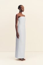 OTIS STRAPLESS PANELLED MAXI DRESS - SKY - Image 4