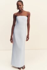 OTIS STRAPLESS PANELLED MAXI DRESS - SKY - Image 7