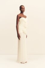 FEDERICK PLEATED RUFFLE MAXI DRESS - IVORY - Image 4