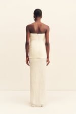 FEDERICK PLEATED RUFFLE MAXI DRESS - IVORY - Image 6