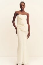 FEDERICK PLEATED RUFFLE MAXI DRESS - IVORY - Image 3