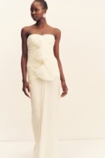 FEDERICK PLEATED RUFFLE MAXI DRESS - IVORY - Image 7