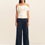CAMPBELL STRAPLESS BUBBLE TOP - IVORY