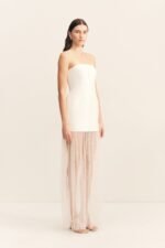 DEWDROP CONTRAST STRAPLESS MAXI DRESS - Image 3