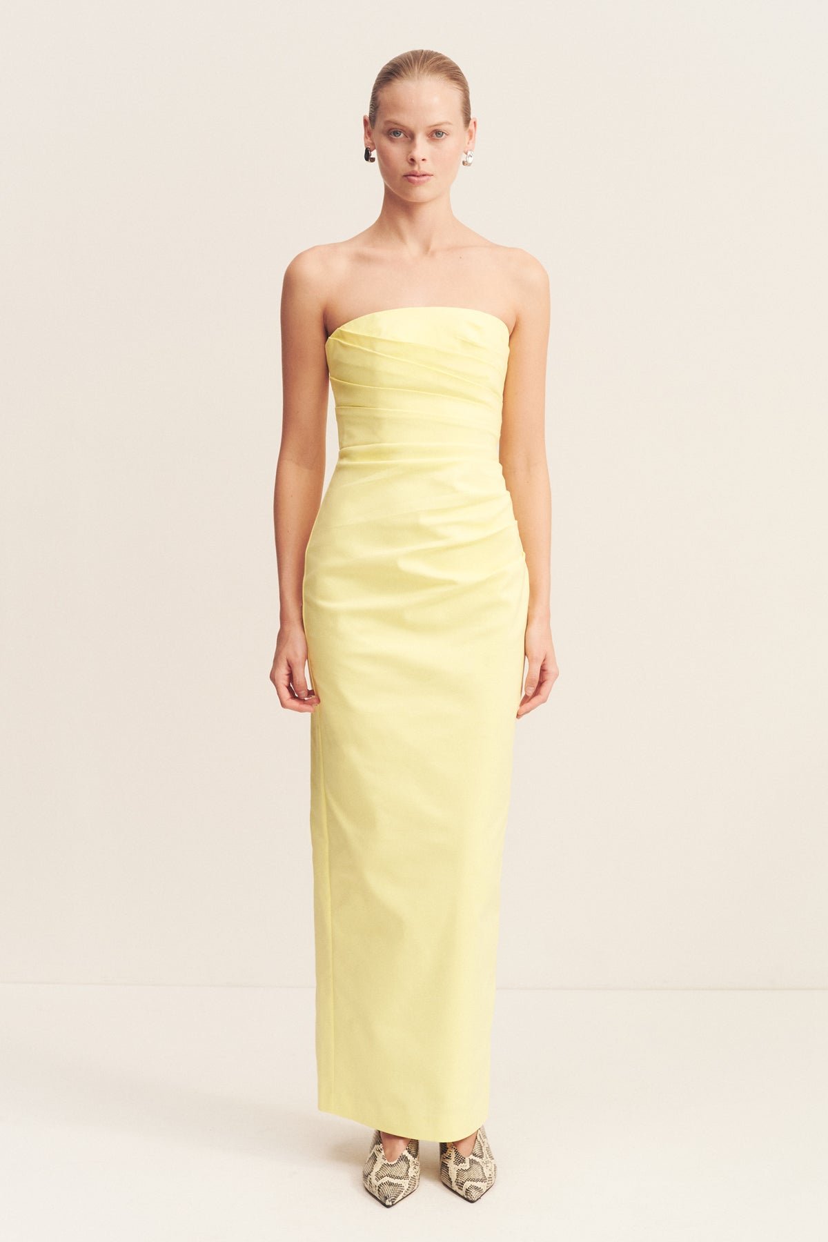 142_LANI_Strapless_Draped_Maxi_Dress_1245196_Lemonade_1 LANI STRAPLESS DRAPED MAXI DRESS - LEMONADE - Image 1
