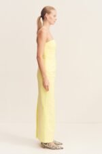 LANI STRAPLESS DRAPED MAXI DRESS - LEMONADE - Image 3