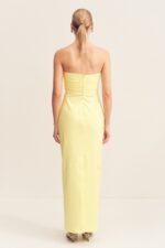 LANI STRAPLESS DRAPED MAXI DRESS - LEMONADE - Image 4