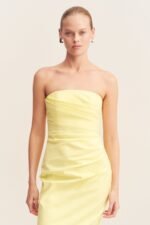 LANI STRAPLESS DRAPED MAXI DRESS - LEMONADE - Image 2