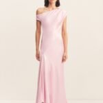 LA LUNE ASYMMETRICAL DRAPED MAXI DRESS - BLOSSOM