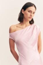 LA LUNE ASYMMETRICAL DRAPED MAXI DRESS - BLOSSOM - Image 2