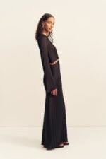 WINSLOW ASYMMETRIC MAXI DRESS WITH BEADS - BLACK - Image 4