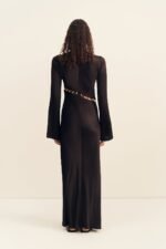 WINSLOW ASYMMETRIC MAXI DRESS WITH BEADS - BLACK - Image 5