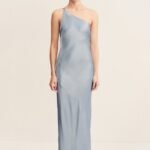LA LUNE ONE SHOULDER COWL BACK MAXI DRESS - POWDER BLUE