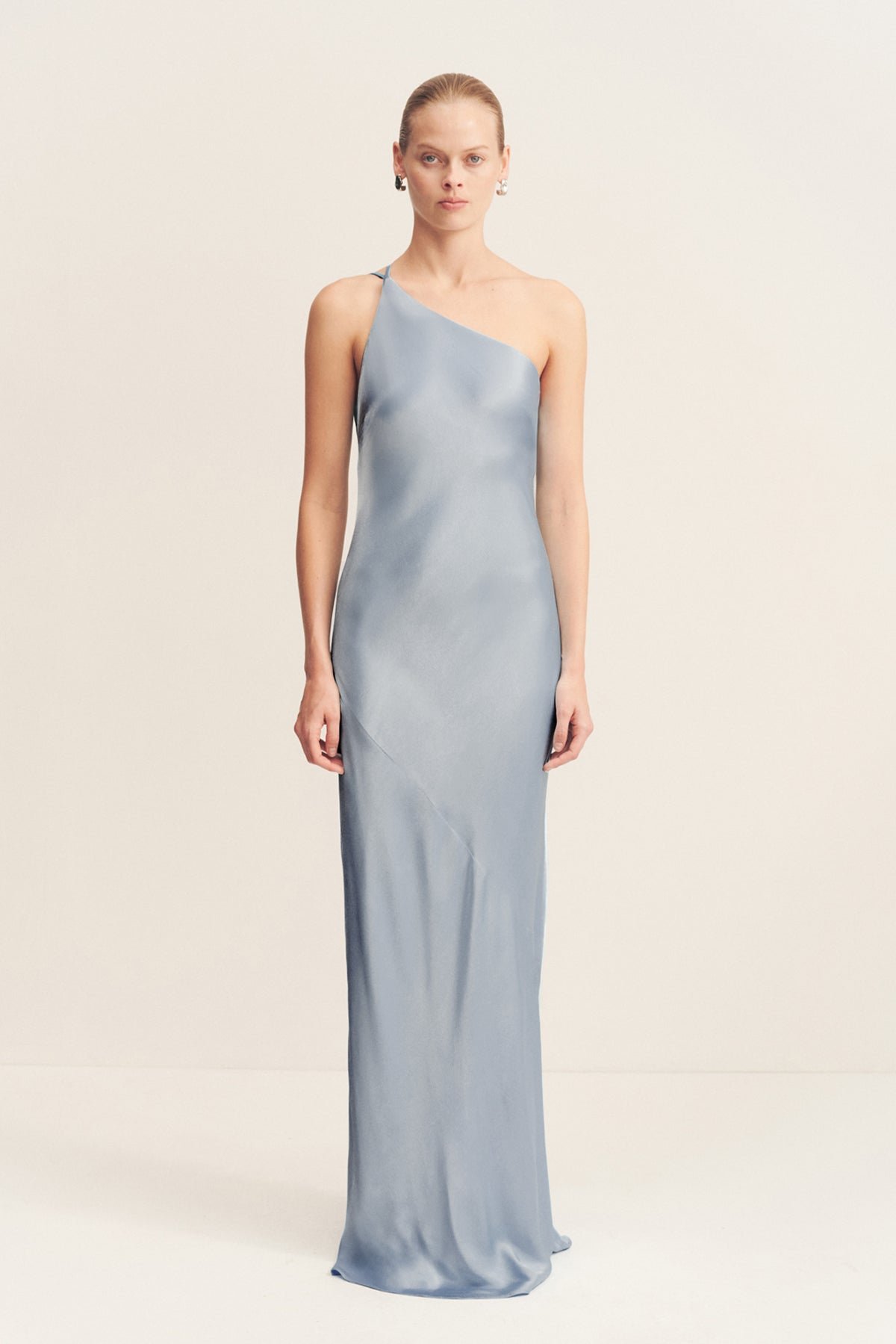 165-La-Lune-06241505-One-Shoulder-Cowl-Back-Maxi-Dress-PowderBlue LA LUNE ONE SHOULDER COWL BACK MAXI DRESS - POWDER BLUE - Image 1