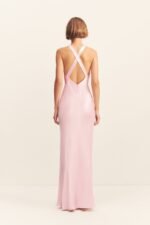 LA LUNE PLUNGED CROSS BACK MAXI DRESS - BLOSSOM - Image 5