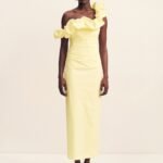 CAMPBELL RUFFLE DRAPED MAXI DRESS - LEMONADE