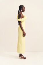 CAMPBELL RUFFLE DRAPED MAXI DRESS - LEMONADE - Image 4