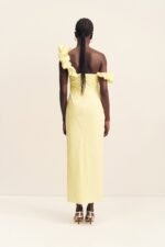 CAMPBELL RUFFLE DRAPED MAXI DRESS - LEMONADE - Image 5