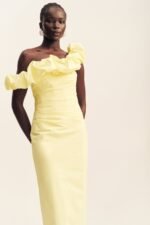 CAMPBELL RUFFLE DRAPED MAXI DRESS - LEMONADE - Image 2