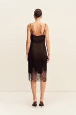 LUCIA LACE SLIP MIDI DRESS - ESPRESSO - Image 5