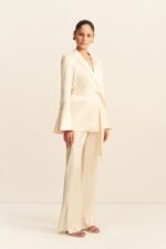 LA LUNE BIAS CUT PANT - CREAM - Image 4