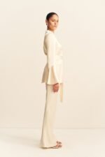 LA LUNE BIAS CUT PANT - CREAM - Image 3