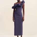 CAMPBELL RUFFLE DRAPED MAXI DRESS - MIDNIGHT